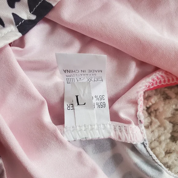 Women's Leopard One Piece Neck Tie Swimsuit Size Large - Picture 6 of 7